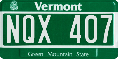 VT license plate NQX407