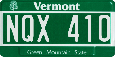 VT license plate NQX410
