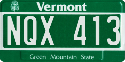 VT license plate NQX413