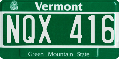 VT license plate NQX416