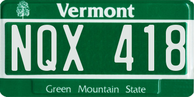 VT license plate NQX418