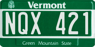 VT license plate NQX421
