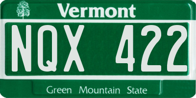 VT license plate NQX422