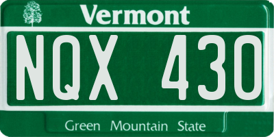 VT license plate NQX430