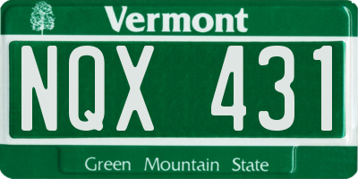 VT license plate NQX431