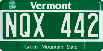 VT license plate NQX442