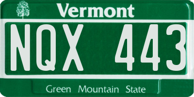 VT license plate NQX443