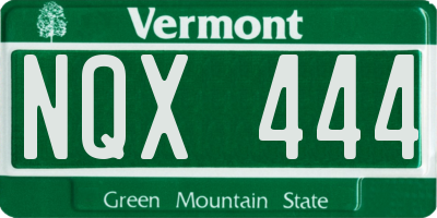 VT license plate NQX444