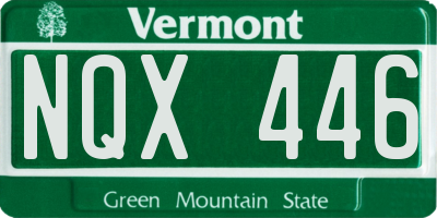 VT license plate NQX446