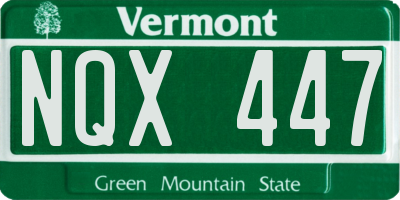 VT license plate NQX447