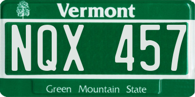 VT license plate NQX457
