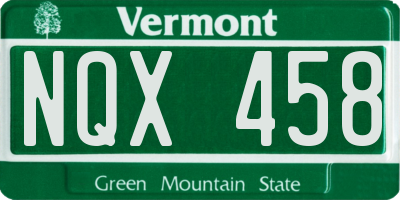 VT license plate NQX458