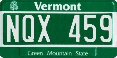 VT license plate NQX459