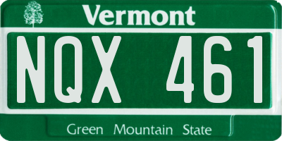 VT license plate NQX461