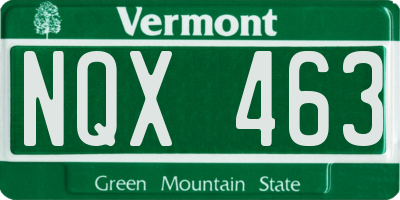 VT license plate NQX463