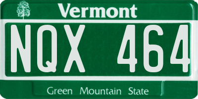 VT license plate NQX464