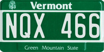 VT license plate NQX466