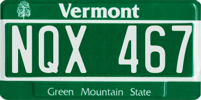 VT license plate NQX467
