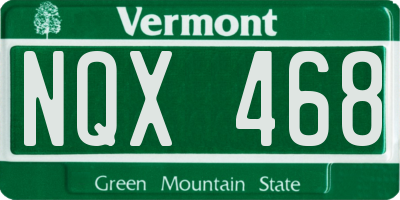 VT license plate NQX468