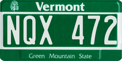 VT license plate NQX472
