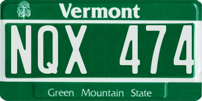 VT license plate NQX474