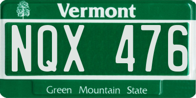 VT license plate NQX476