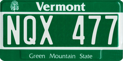 VT license plate NQX477