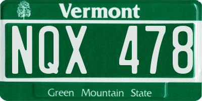 VT license plate NQX478