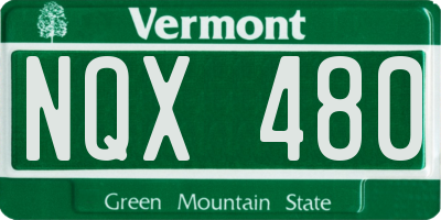 VT license plate NQX480