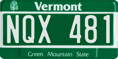 VT license plate NQX481