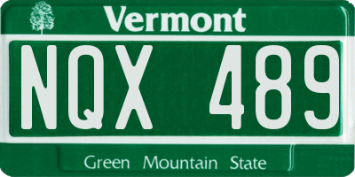 VT license plate NQX489