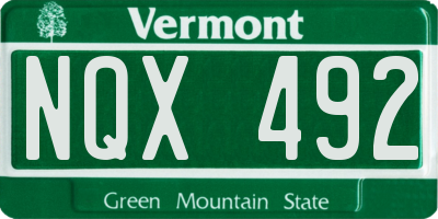 VT license plate NQX492