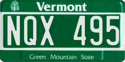 VT license plate NQX495