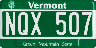 VT license plate NQX507