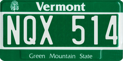 VT license plate NQX514