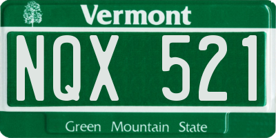 VT license plate NQX521