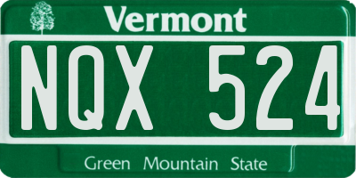 VT license plate NQX524