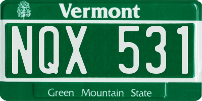 VT license plate NQX531