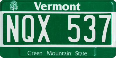 VT license plate NQX537