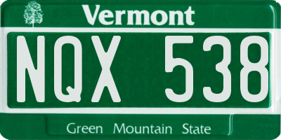 VT license plate NQX538