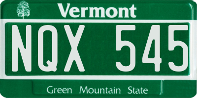 VT license plate NQX545