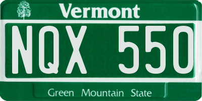 VT license plate NQX550