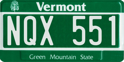 VT license plate NQX551