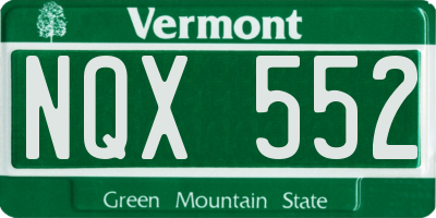 VT license plate NQX552