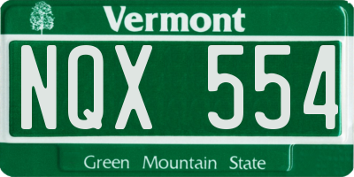 VT license plate NQX554
