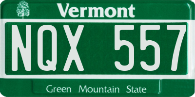 VT license plate NQX557
