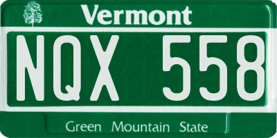 VT license plate NQX558