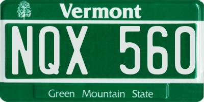 VT license plate NQX560