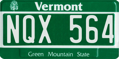 VT license plate NQX564