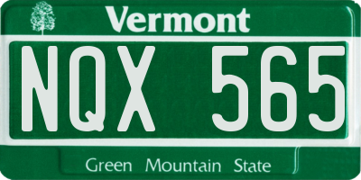 VT license plate NQX565